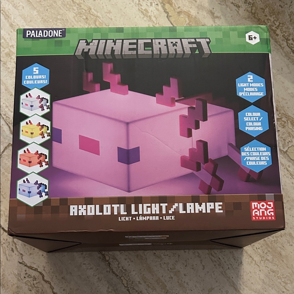 NEW 🆕 Minecraft Axolotl Bedside Light / 5 Colors 21.5 cm - bedroom decor